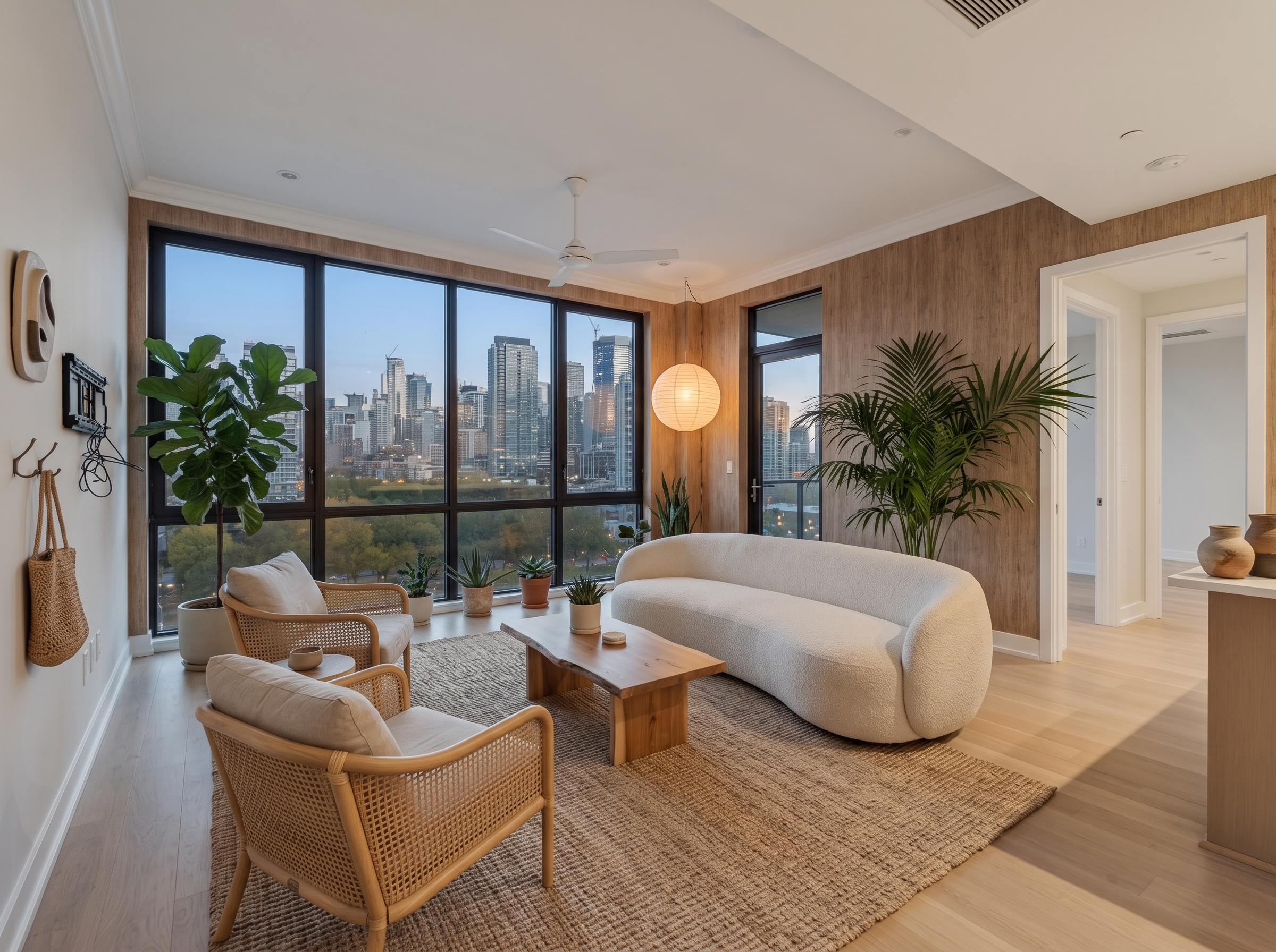 Virtual staging example: bold modern living room layout — Lovspark AI