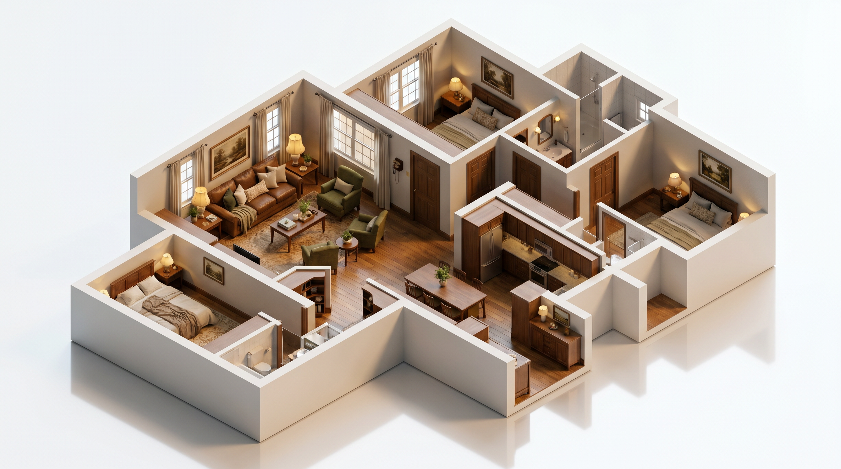 Floor Plan to 3D — 3D render