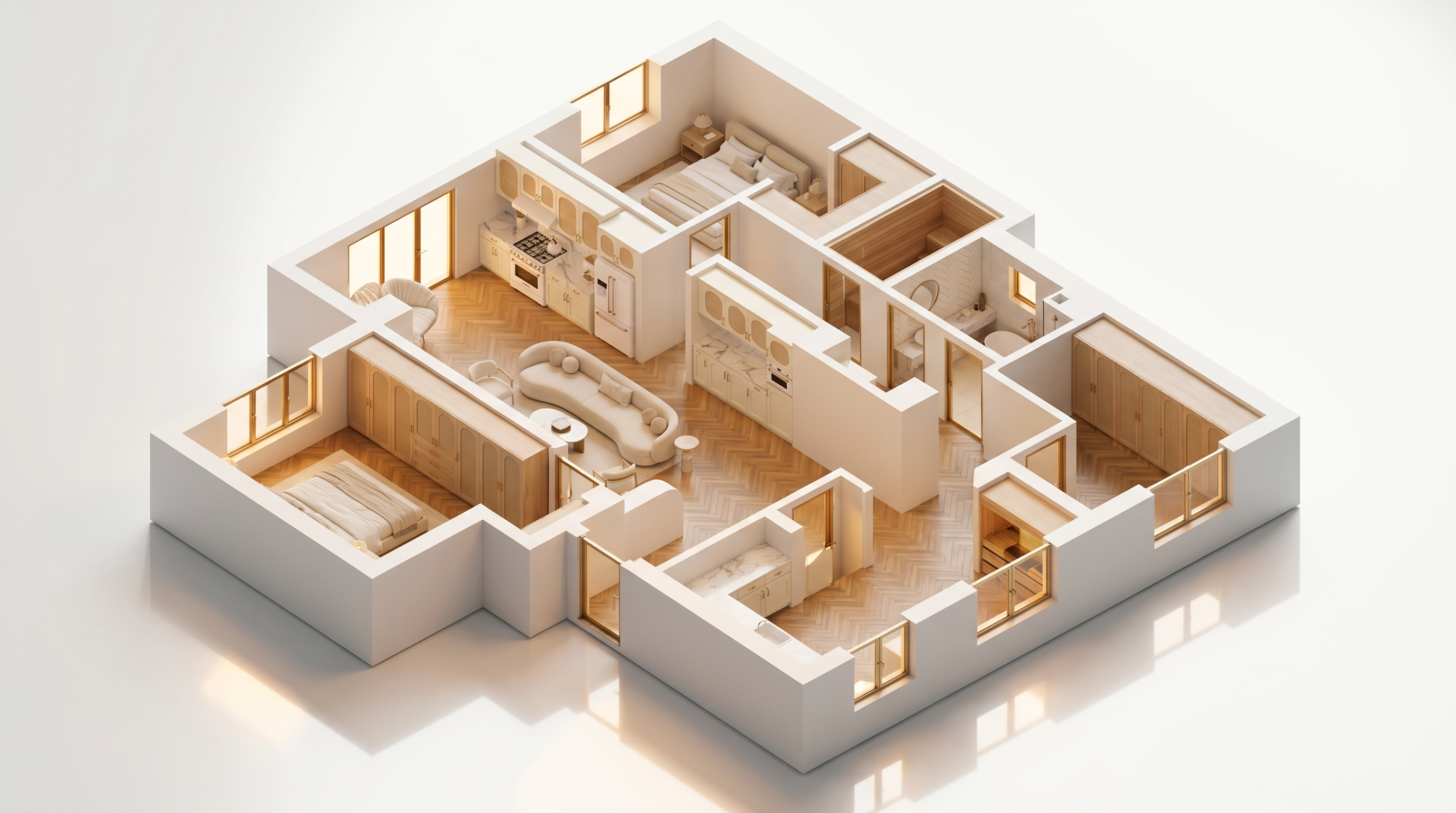 Floor Plan to 3D — 3D render