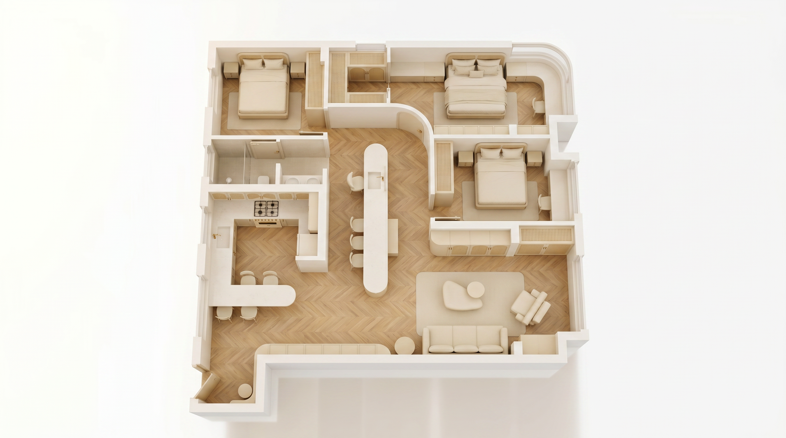 Floor Plan to 3D — 3D render