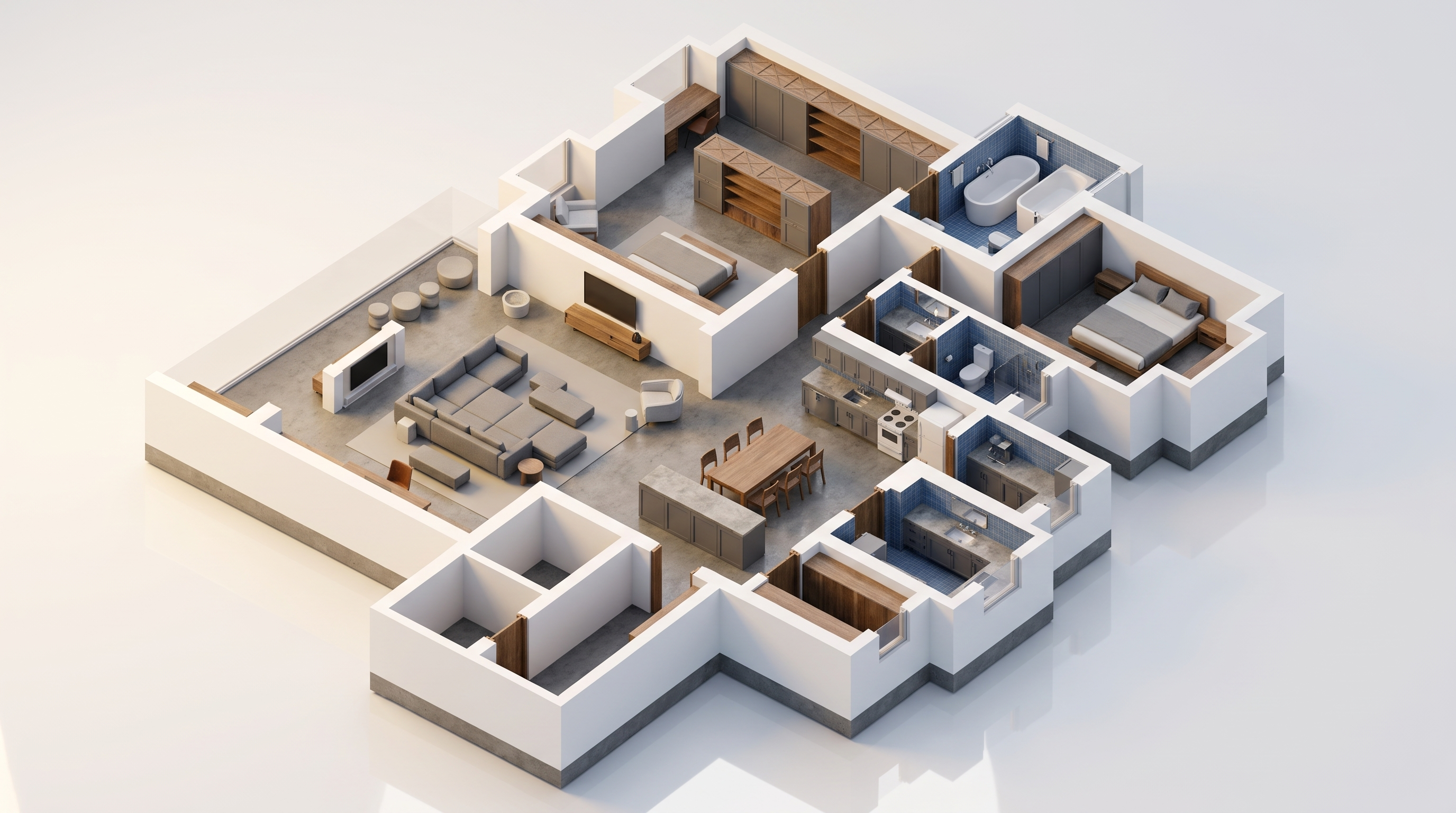 Floor Plan to 3D — 3D render